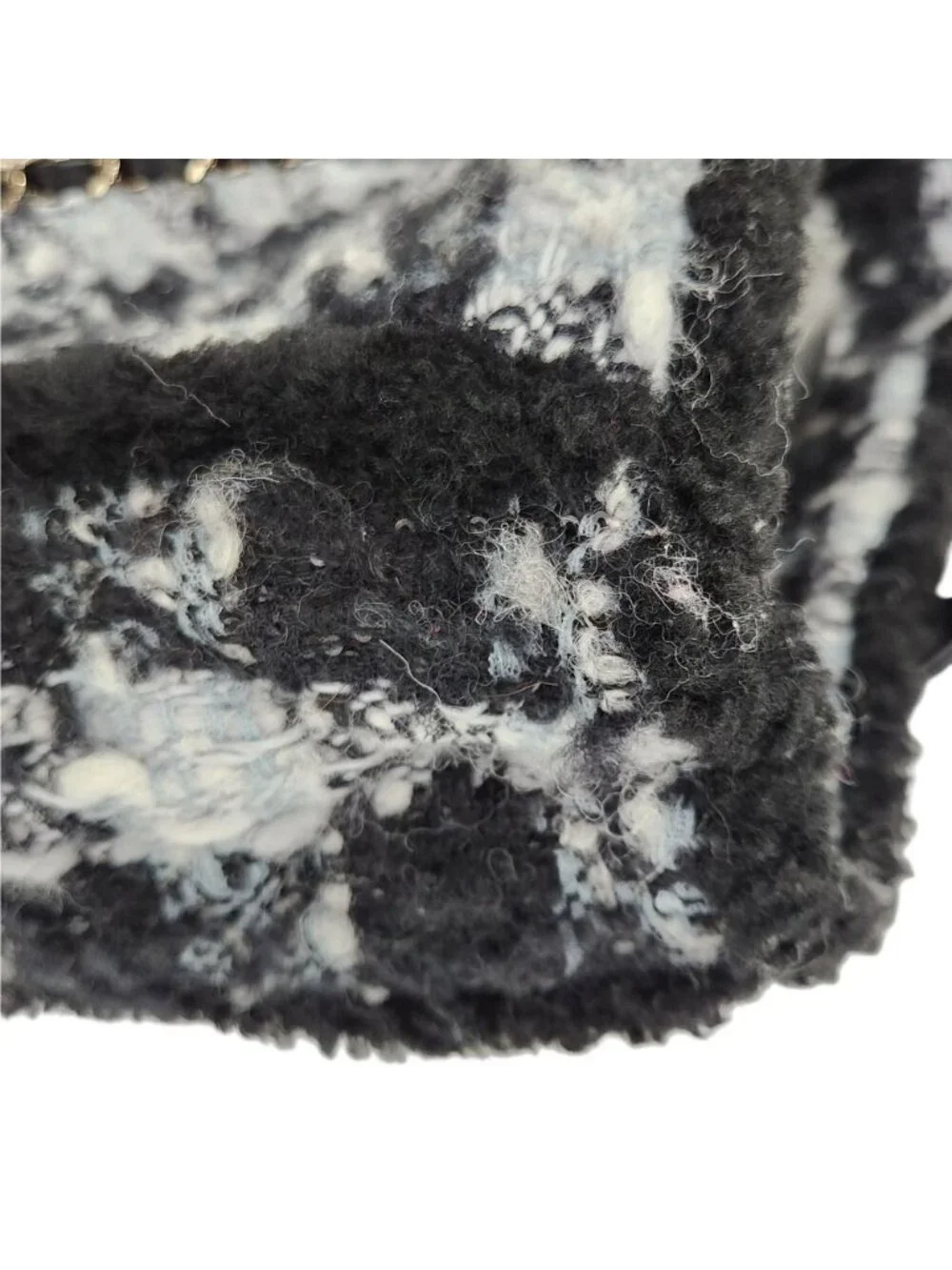 Chanel Coco Neige Collection Tweed Quilted Tote Black